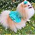 Roupa Pet para Cães Vestido Pet Babados Laço Puro Algodão Petisco - Imagem 5