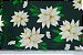 Tricoline Flores Brancas Natalinas Fundo Verde ( 0,50 m x 1,40 m ) - Imagem 3