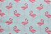 Tricoline Flamingos Fundo Azul  ( 0,50 m x 1,40 m ) - Imagem 1