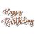 Placa Decoração Aniversário Happy Birthday Bronze 60x40cm - Imagem 1