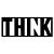 Aplique de Parede Com Frase Think - Pense em Madeira - Imagem 1