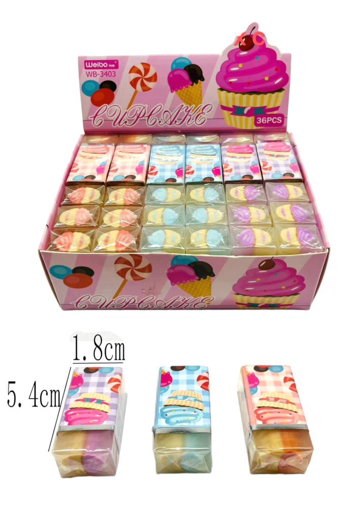 Kit com 6 Borrachas Cupcake