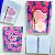 KIT PRESENTE CADERNO/ POST IT E CANETA FLORAL AZUL BLOOM - Imagem 1