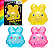 COELHO SQUISHY TIPO NEDOOH GLITTER NA CAIXINHA - CORES DIVERSAS - Imagem 1