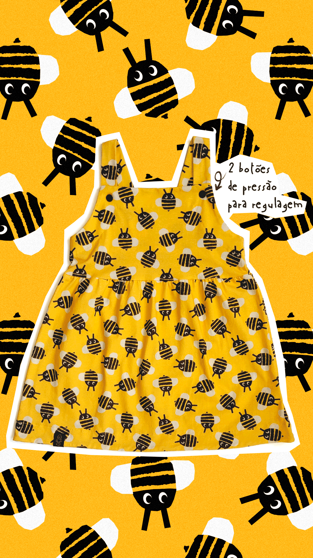Vestido Jardineira Abelha - Imagem 1
