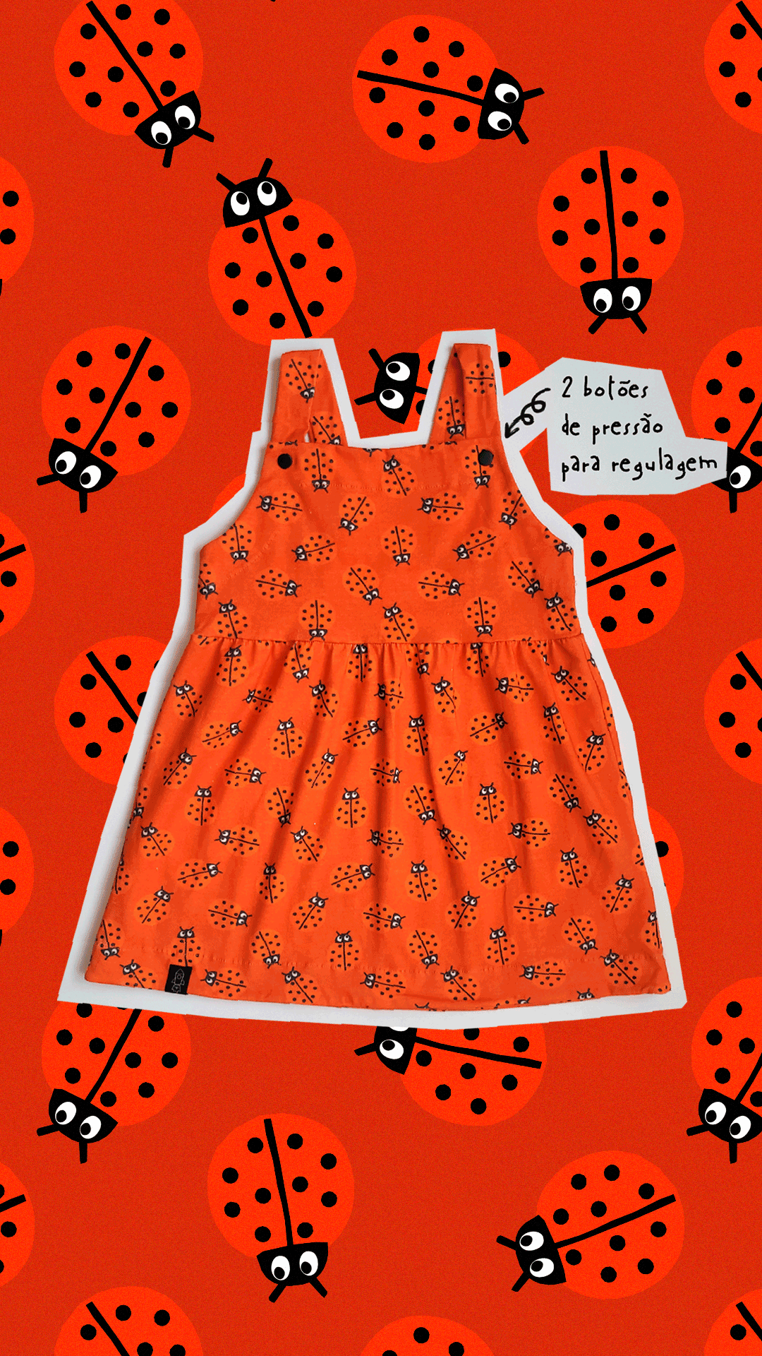 Vestido Jardineira Joaninhas - Imagem 1