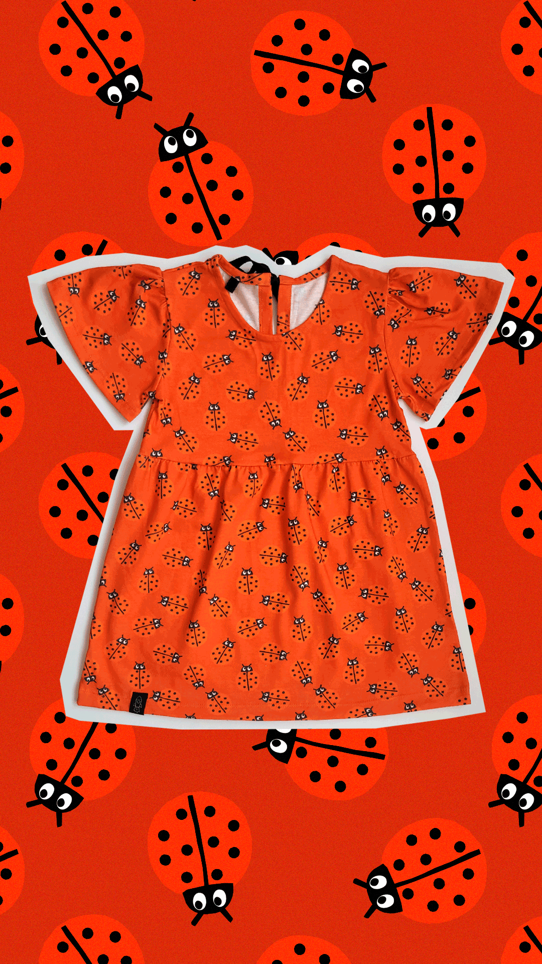 Vestido Manga Ampla Joaninhas - Imagem 1