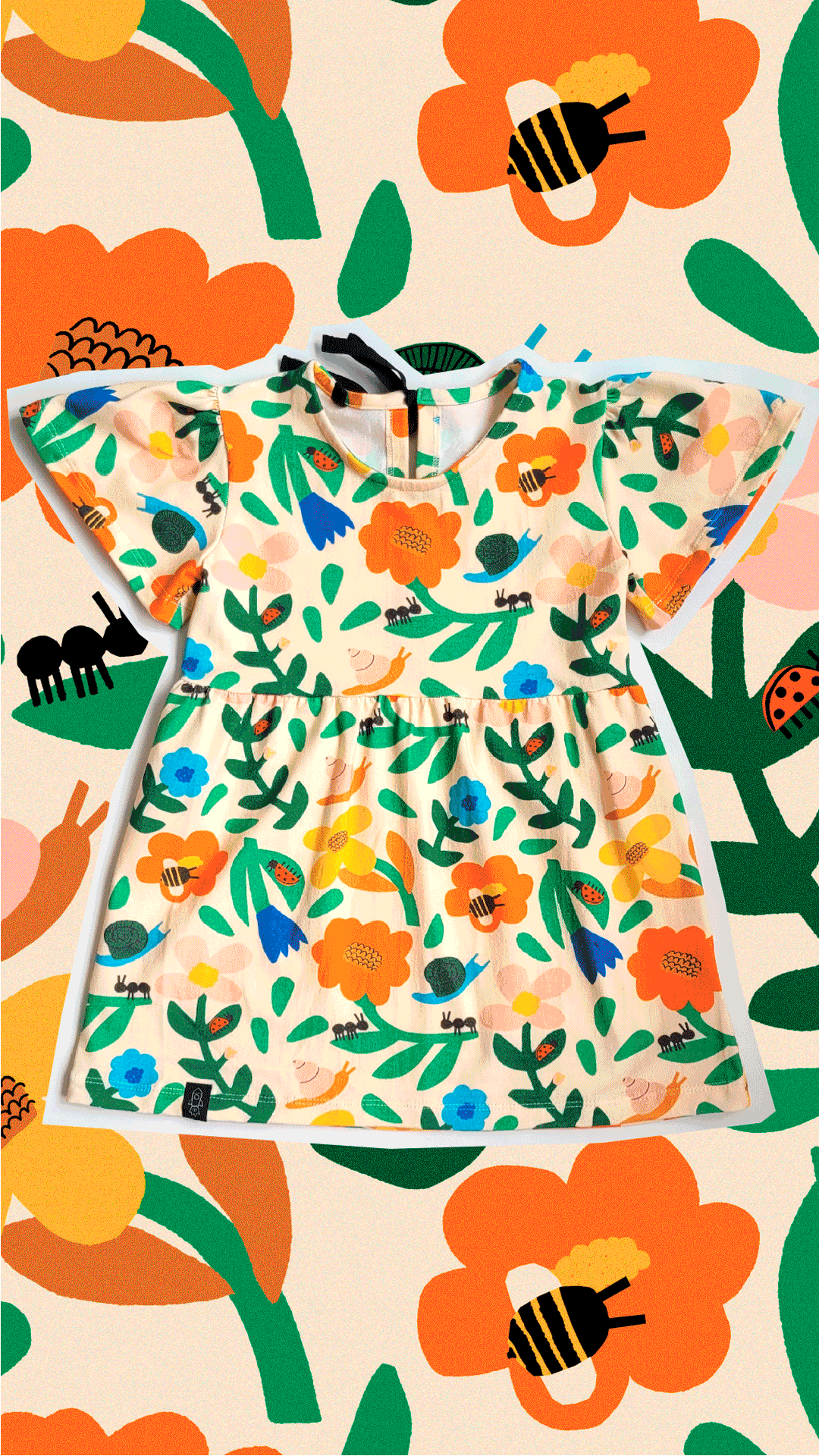 Vestido Manga Ampla Jardim - Imagem 1