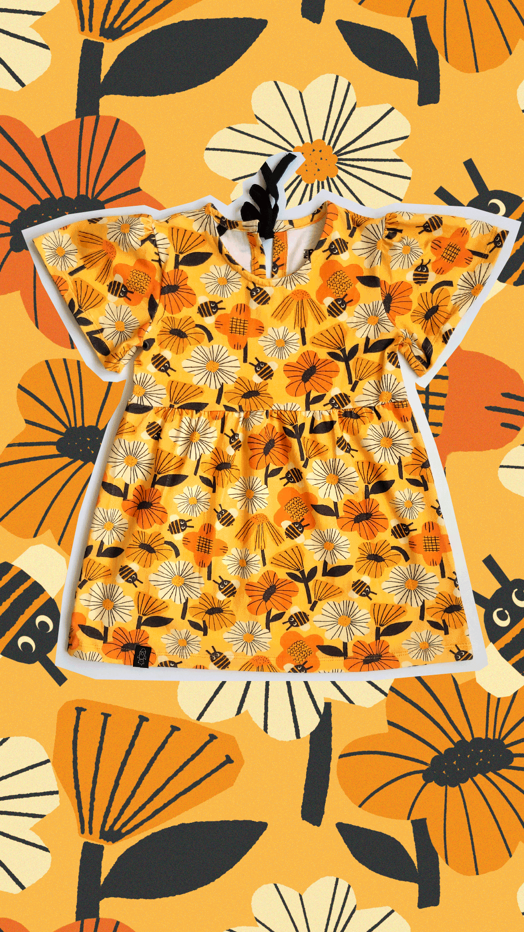 Vestido Manga Ampla Flor Bzzz - Imagem 1