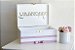 kit higiene bebê tema rendas cor rosê 6 peças e caixa laços personalizada - Imagem 8