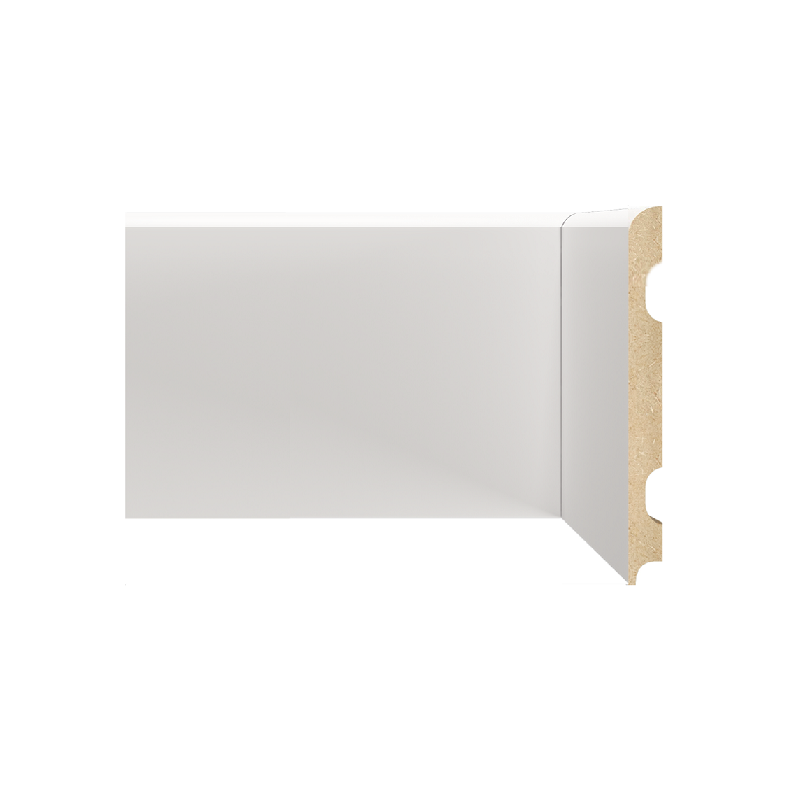 Rodapé Branco em MDF 15cm sem friso -curvo - preço por barra com 15mm de espessura e 2,40 metros lineares * - Imagem 1