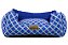 Cama Quadrada para Cachorro ou Gato Luppet Luxo Azul Geométrico Tamanho:M (LP80 - Imagem 1