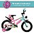 Bicicleta Infantil Aro 14 rosa 3 a 7 Anos Estilo Shark com LED + Pneu Grosso + R - Imagem 3