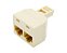 JACK MODULAR 2XRJ45 FEMEA x RJ45 MACHO - Imagem 1