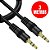 CABO 3 METROS P2XP2 (3.5MM) MACHO PRETO REFORCADA PONTA DOURADA EXBOM - Imagem 1