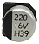 220MF X 16V CAP.ELCO. SMD 6,3X7,7MM 20% - Imagem 1