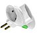 Pino Adaptador Plug 'T' 2P 10A 250V Branco Daneva 1511 - Imagem 1