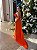 Vestido longo laranja laço bordado Sophia Thiesen - Imagem 2