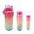 Kit 3 Garrafas Squeeze 2l- 900ml-300ml Adesivo Canudo - Pink - Imagem 1