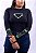 Blusa Segunda Pele - Preta e Verde Flúor Feminina - Imagem 3