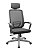 Cadeira para escritório presidente giratória cinza encosto em tela Riq Soft - Imagem 1