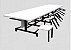 Mesa de refeitório 4 lugares modelo com bancos articulados Branco/Preto - Imagem 1