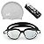 Kit Touca Silicone E Óculos de Natação Proteção UV - Imagem 1