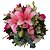 Buquê Pequeno Tropical com Lírios Rosa, Rosas Champanhe (Pequeno) - Imagem 1