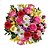 Buquê com Rosas Cor de Rosas, Cravos Vermelhos , Margaridas e Astromélias Amarelas - Imagem 1