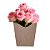 12 Rosas Cor de Rosa Nacional na Espuma Floral e no Cachepot de Papelão para Presente. - Imagem 1
