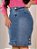 Saia Jeans Detalhe Avesso Plus Size Moda Evangélica Ref.211 - Imagem 1