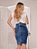 Saia Jeans Feminina Detalhes Costurados em Xadrez Anagrom Ref.252 - Imagem 4