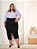 Saia Jeans Feminina Plus Size Preta Abertura na Frente Ref.247 - Imagem 6