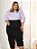 Saia Jeans Feminina Plus Size Preta Abertura na Frente Ref.247 - Imagem 5