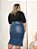 Saia Jeans Feminina Plus Size Abertura Lateral Ref.249 - Imagem 4
