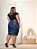 Saia Jeans Feminina Plus Size Detalhe Xadrez Mesclada Ref.252 - Imagem 6