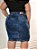 Saia Jeans Feminina Plus Size Detalhe Xadrez Mesclada Ref.252 - Imagem 2