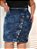 Saia Jeans Feminina Plus Size Detalhe Xadrez Mesclada Ref.252 - Imagem 1