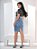 Saia Jeans Feminina Azul Claro Barra Virada Ref.S021 - Imagem 6