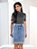 Saia Jeans Feminina Azul Claro Barra Virada Ref.S021 - Imagem 3