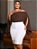 Saia Brim Branca Plus Size Anagrom Moda Evangélica Ref.047P - Imagem 5