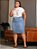 Saia Jeans Tradicional Azul Plus Size Anagrom Moda Evangélica Ref.050P - Imagem 7