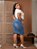 Saia Jeans Tradicional Azul Céu Plus Size Anagrom Moda Evangélica Ref.147P - Imagem 6
