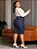 Saia Jeans Tradicional Plus Size Azul Escuro Anagrom Moda Feminina Evangélica Ref.226P - Imagem 6