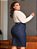 Saia Jeans Tradicional Plus Size Azul Escuro Anagrom Moda Feminina Evangélica Ref.226P - Imagem 4