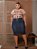 Saia Jeans Tradicional Plus Size Azul Anagrom Moda Feminina Evangélica Ref.241P - Imagem 5