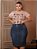 Saia Jeans Tradicional Plus Size Azul Anagrom Moda Feminina Evangélica Ref.241P - Imagem 3
