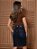 Saia Jeans Infantil Juvenil Cintura Alta Costuras Na Barra Inferior Anagrom Ref.INF06 - Imagem 2