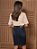 Saia Jeans Infantil Juvenil Barra inferior desfiada Anagrom Moda Evangélica Feminina Ref.INF07 - Imagem 2