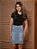 Saia Jeans Anagrom Moda Evangélica Feminina Infantil Juvenil Detalhe de Bolsinho Ref.INF09 - Imagem 1